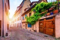 Colmar, Alsace, France. Petite Venice, water canal and traditional half timbered houses. Colmar is a charming town in Alsace, Royalty Free Stock Photo