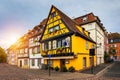 Colmar, Alsace, France. Petite Venice, water canal and traditional half timbered houses. Colmar is a charming town in Alsace, Royalty Free Stock Photo