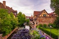 Colmar, Alsace, France. Petite Venice, water canal and traditional half timbered houses. Colmar is a charming town in Alsace, Royalty Free Stock Photo