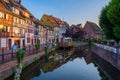 Colmar, Alsace, France. Petite Venice, water canal and traditional half timbered houses. Colmar is a charming town in Royalty Free Stock Photo