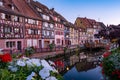 Colmar, Alsace, France. Petite Venice, water canal and traditional half timbered houses. Colmar is a charming town in Royalty Free Stock Photo