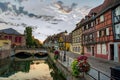 Colmar, Alsace, France. Petite Venice, water canal and traditional half timbered houses. Royalty Free Stock Photo