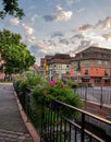 Colmar, Alsace, France. Petite Venice, water canal and traditional half timbered houses. Royalty Free Stock Photo