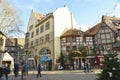 Colmar, France - Beautiful christmas decorated houses. French, ornaments.