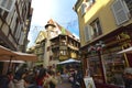 Colmar, France - Beautiful christmas decorated houses. French, ornaments.