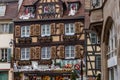 The typical Colmar Christmas market in the old city center. G. Minner Royalty Free Stock Photo