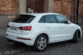 Rear view of white Audi Q3 SUV car parked in the street Royalty Free Stock Photo