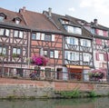 Petite Venice, water canal and traditional half timbered houses. Colmar is a charming town in