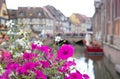 Petite Venice, water canal and traditional half timbered houses. Colmar is a charming town in Royalty Free Stock Photo