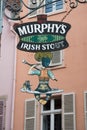 Closeup of Murphy`s pub logo on retro signboard in the street Royalty Free Stock Photo