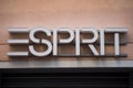Esprit logo on signboard of clothes stire front in the street
