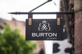 burton of london logo on signboard on store front in the street