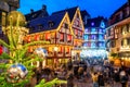 Christmas illumination in Colmar Old town, Alsace, France