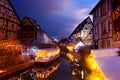 Famousl Village Colmar at Christmas Time, Alsace, France Royalty Free Stock Photo