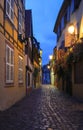 The Colmar street decorated for Christmas, Alsace, France. Royalty Free Stock Photo