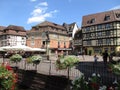 Colmar, 8th august: Fountain Schwendi in Place de l` Ancienne Douane from Downtown of Colmar in Alsace, France