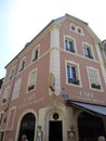 Colmar, 8th august: Historic House with Cafe L` Ancienne Douane from Colmar in Alsace region , France