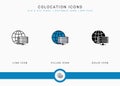 Colocation icons set vector illustration with solid icon line style. Data system server concept. Royalty Free Stock Photo