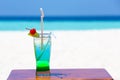 Cocktail and beverage on the beach Royalty Free Stock Photo