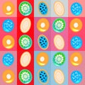 Coloful background with flat fruit slices