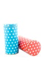 Coloful dotted tins Royalty Free Stock Photo