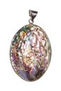 Coloful natural abalone shell in pendant isolated Royalty Free Stock Photo