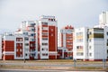 Coloful panel houses in Gomel city, Belarus.