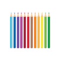 Coloful pencils. Crayon set isolated over white background Royalty Free Stock Photo