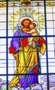 Coloful Saint Joseph Baby Jesus Stained Glass Puebla Cathedral Mexico