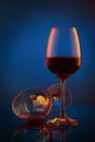 Coloful wineglass on table. Royalty Free Stock Photo