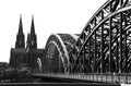 Cologne Bridge and Cathedral (B&W)