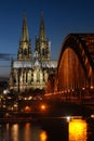 Cologne Cathedral at dusk Royalty Free Stock Photo