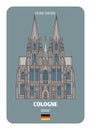 Cologne Cathedral in Cologne, Germany. Architectural symbols of European cities