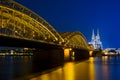 Cologne Cathedral and Hohenzollern Bridge Royalty Free Stock Photo