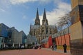 Cologne Cathedral with museum Ludwig in front Royalty Free Stock Photo