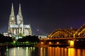 Cologne Cathedral from the Rhein Royalty Free Stock Photo