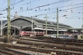 Cologne Central Station and a train, Germany, editorial Royalty Free Stock Photo