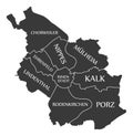 Cologne city map Germany DE labelled black illustration