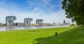 Cologne city view at the poller meadow Royalty Free Stock Photo