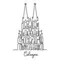 Cologne continuous line vector illustration