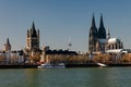 Cologne with Dome cathedral and river Rhine Royalty Free Stock Photo