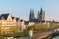 Cologne, Germany aerial view over the Rhine River.