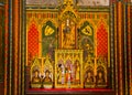 Cologne, Germany - December 15, 2017: The ancient gilded altar with stalechek