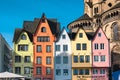 Cologne, Germany: Famous Fish Market Colorful Houses and Gross St Martin Church