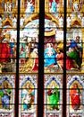 Detail of the Worship window in Cologne Cathedral Royalty Free Stock Photo