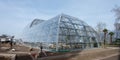 new construction of the show greenhouses in the Botanical Garden Cologne Royalty Free Stock Photo