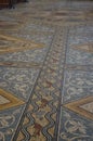 Cologne, Germany - Inlaid marble floor with figure of saints