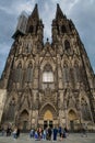 Cologne, Germany - June 05, 2021. Facade of the Cathedral Church of Saint Peter, Catholic cathedral in Cologne Royalty Free Stock Photo