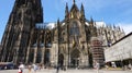 COLOGNE, GERMANY - MAY 31, 2018: tourists visiting Cologne Cathedral, Germany