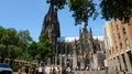 COLOGNE, GERMANY - MAY 31, 2018: tourists visiting Cologne Cathedral, Germany